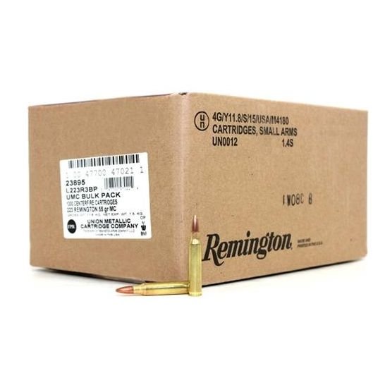Remington UMC Rifle 55 gr FMJ .223 Remington Ammunition, 1000 Rounds - 23895