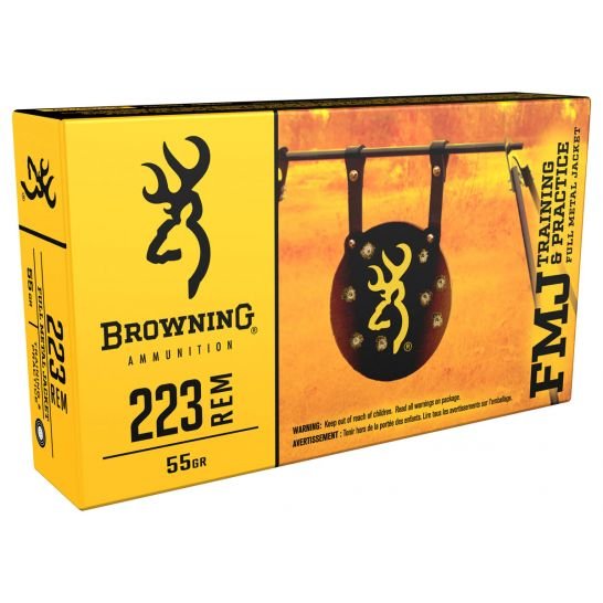 Browning 55 gr FMJ .223 Remington Ammunition, 500 Rounds - B192802235